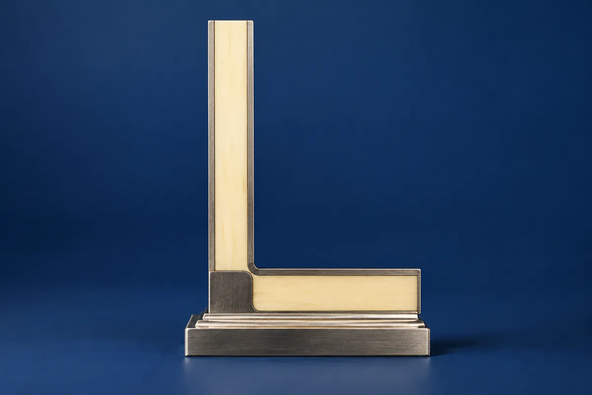 Nickel precision square on a rectangular checking base
